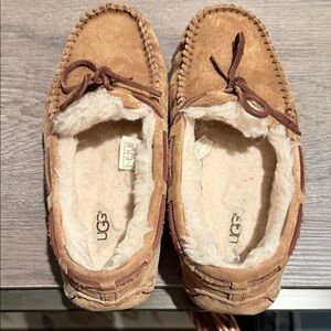 UGG Chestnut Suede Moccasin Slippers